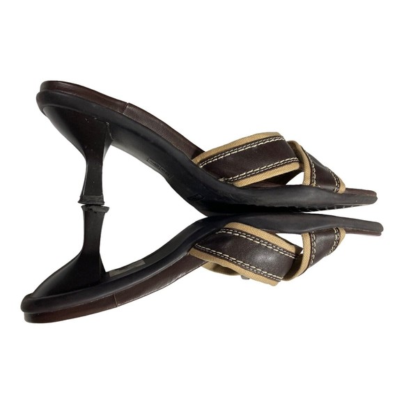 Aerology Aerosoles Holly Sandals Women's 9M Heels Brown Leather Criss Cross Toe - Picture 6 of 9